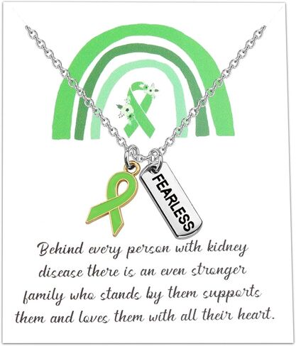 WSNANG Kidney Warrior Gift Kidney Disease Awareness Jewelry Disease Fighter Gift Kidney Cancer Survivor Fearless Gift (Kidney Disease NL) in Saudi Arabia