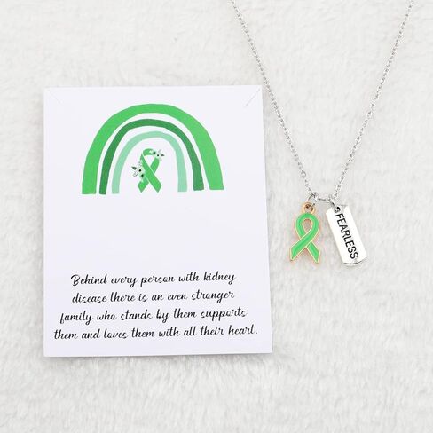 WSNANG Kidney Warrior Gift Kidney Disease Awareness Jewelry Disease Fighter Gift Kidney Cancer Survivor Fearless Gift (Kidney Disease NL) in Saudi Arabia
