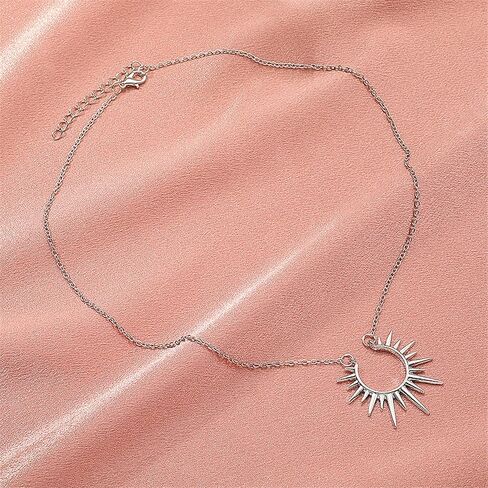 Sun Necklace, 14k Gold Plated Sun Pendant Necklace for Women Girls Adjustable Dainty Sunlight Sunshine Necklace Minimalist Jewelry in Saudi Arabia