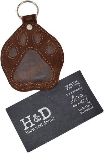 Hide & Drink Leather Doggy Paw Keychain/Charm & Dog Lover Gift Handmade Swayze Suede in Saudi Arabia