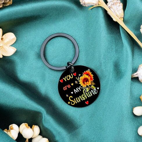 Inspirational Keychain Cheer Up Gifts For Women Mom Gifts From Daughter Son Gift For Sister Cousin Friends Besties Birthday You Are My Sunshine Keyring Jewelry Unique in Saudi Arabia