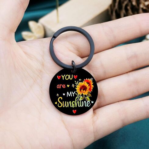 Inspirational Keychain Cheer Up Gifts For Women Mom Gifts From Daughter Son Gift For Sister Cousin Friends Besties Birthday You Are My Sunshine Keyring Jewelry Unique in Saudi Arabia