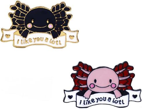 I Like You A Lot Crab Enamel Pin 2Pcs Letter Animal Brooch Badge Pin Fashion Cartoon Cute Crab Lapel Pin Jewelry Clothes Accessories Couple Gifts For Women Men, Metal, no gemstone in Kuwait