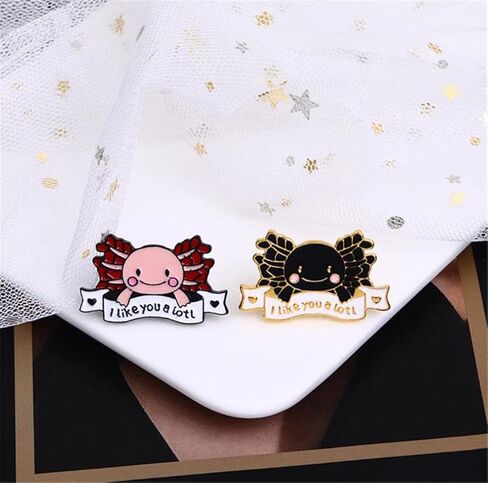 I Like You A Lot Crab Enamel Pin 2Pcs Letter Animal Brooch Badge Pin Fashion Cartoon Cute Crab Lapel Pin Jewelry Clothes Accessories Couple Gifts For Women Men, Metal, no gemstone in Kuwait