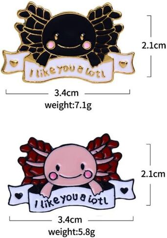 I Like You A Lot Crab Enamel Pin 2Pcs Letter Animal Brooch Badge Pin Fashion Cartoon Cute Crab Lapel Pin Jewelry Clothes Accessories Couple Gifts For Women Men, Metal, no gemstone in Kuwait