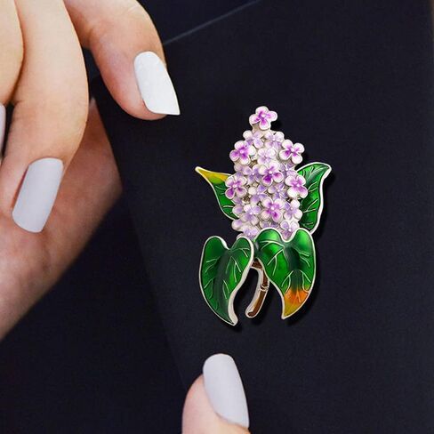 فانكي 1 قطع أزياء زهرة ليلاك بروش المينا القرنفل زهرة بروش أنيقة حزب مكتب دبوس للنساء هدية, معدن, بدون أحجار كريمة in Kuwait