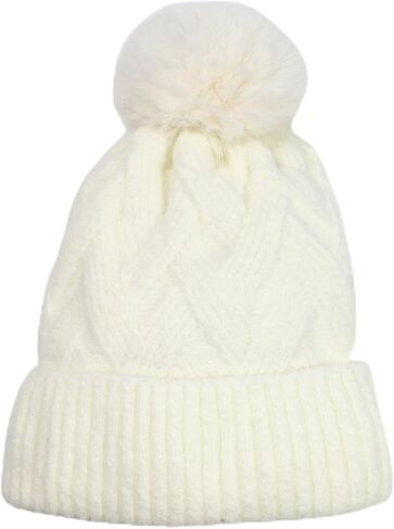 Cute Pompom Knitted Warm Beanie with Microfleece Lining in Saudi Arabia