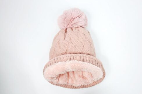 Cute Pompom Knitted Warm Beanie with Microfleece Lining in Saudi Arabia