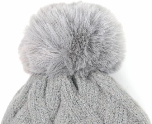 Cute Pompom Knitted Warm Beanie with Microfleece Lining in Saudi Arabia