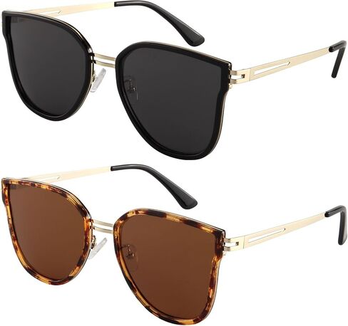 Dollger Polarized Cat Eye Sunglasses for Womens Oversized Trendy Retro Cateye Sun Glasses UV400 Protection in Saudi Arabia