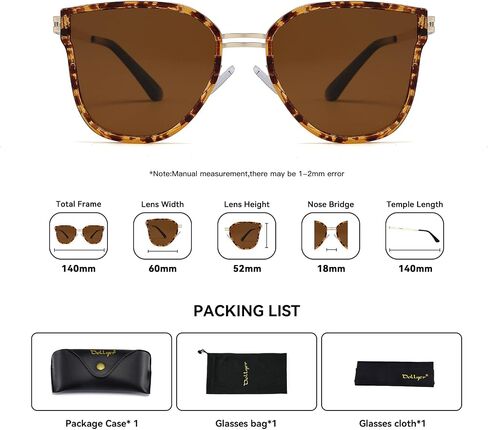 Dollger Polarized Cat Eye Sunglasses for Womens Oversized Trendy Retro Cateye Sun Glasses UV400 Protection in Saudi Arabia