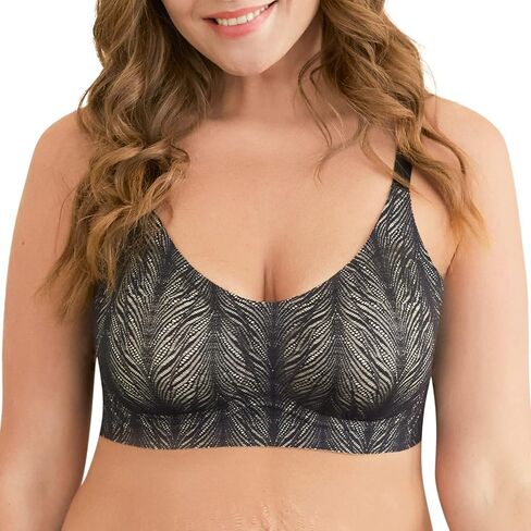 Niidor Women's Seamless Wireless Bra Deep V Neck Comfort Bra Lace Bralette Full-Coverage Wirefree Bra for Everyday Wear in Kuwait