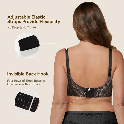 Niidor Women's Seamless Wireless Bra Deep V Neck Comfort Bra Lace Bralette Full-Coverage Wirefree Bra for Everyday Wear in Kuwait