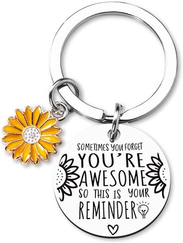 Siopue Inspirational Gifts for Women Men Encouragement Gifts for Daughter Son Christmas Gifts for Best Friend Coworker Sometimes You Forget You're Awesome Keychain for Boys Girls, Silver, S in Kuwait