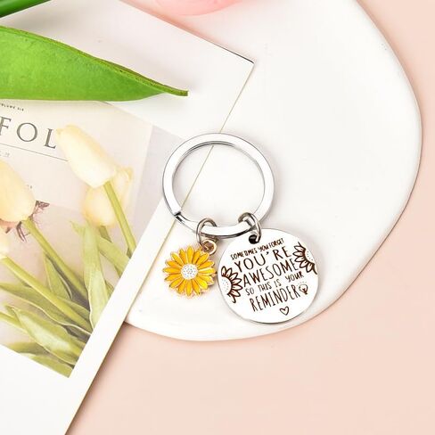Siopue Inspirational Gifts for Women Men Encouragement Gifts for Daughter Son Christmas Gifts for Best Friend Coworker Sometimes You Forget You're Awesome Keychain for Boys Girls, Silver, S in Kuwait