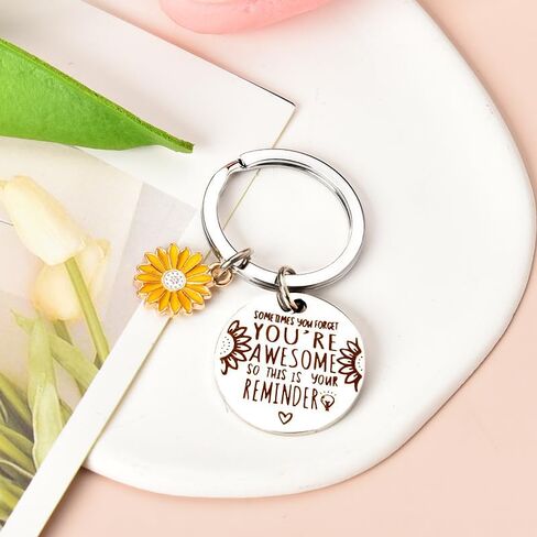 Siopue Inspirational Gifts for Women Men Encouragement Gifts for Daughter Son Christmas Gifts for Best Friend Coworker Sometimes You Forget You're Awesome Keychain for Boys Girls, Silver, S in Kuwait