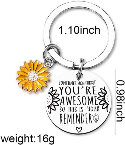 Siopue Inspirational Gifts for Women Men Encouragement Gifts for Daughter Son Christmas Gifts for Best Friend Coworker Sometimes You Forget You're Awesome Keychain for Boys Girls, Silver, S in Kuwait