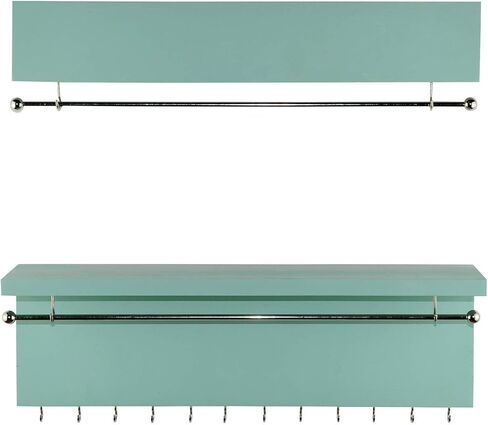 Spiretro Wall Mounted Wood Jewelry Organizer with Metal Bars, Set of 2 in Kuwait