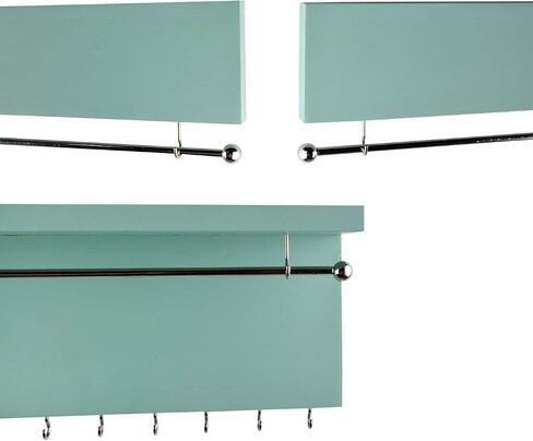 Spiretro Wall Mounted Wood Jewelry Organizer with Metal Bars, Set of 2 in Kuwait