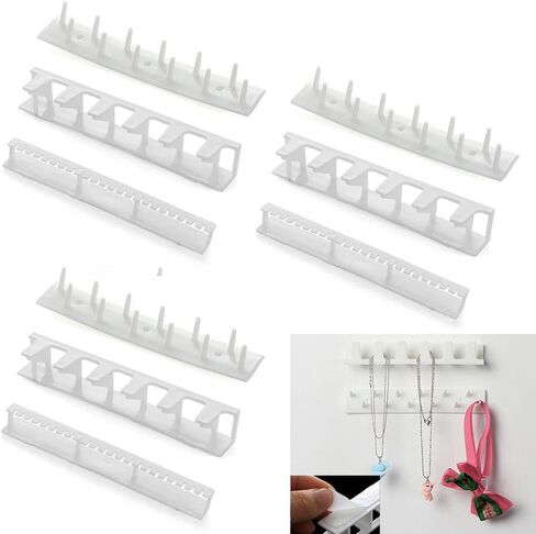 HomeSoGood 9 قطع حامل مجوهرات خطاطيف تخزين لاصقة للتعليق على الحائط مناسبة لعرض الخواتم والقلائد والأساور in Kuwait