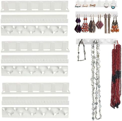 HomeSoGood 9 قطع حامل مجوهرات خطاطيف تخزين لاصقة للتعليق على الحائط مناسبة لعرض الخواتم والقلائد والأساور in Kuwait