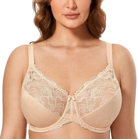 حمالة صدر نسائية DELIMIRA مقاس كبير بتغطية كاملة غير مبطنة من Underwire in Saudi Arabia