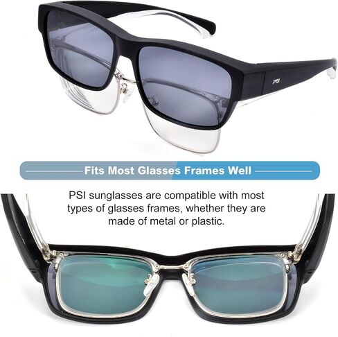 نظارات شمسية PSI Fit Over Glasses للنساء والرجال، حماية مستقطبة من الأشعة فوق البنفسجية، نظارات طبية Fitover in Saudi Arabia