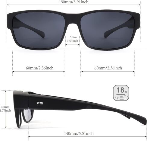 نظارات شمسية PSI Fit Over Glasses للنساء والرجال، حماية مستقطبة من الأشعة فوق البنفسجية، نظارات طبية Fitover in Saudi Arabia