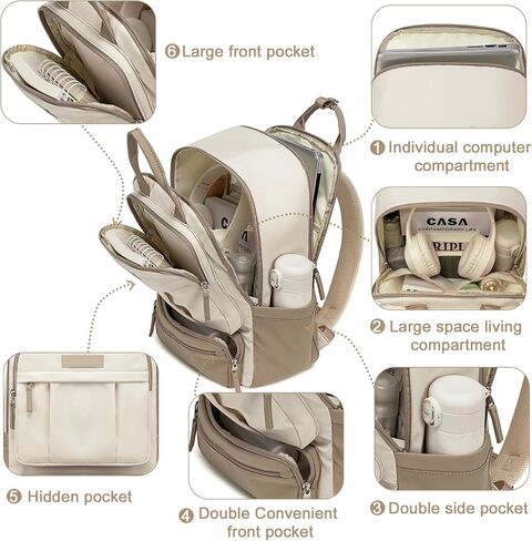 Bluboon Laptop Backpack for Women Waterproof Carry On Backpack Work Business Travel Bookbag Fashion College Schoolbag (Peacock blue) in Saudi Arabia