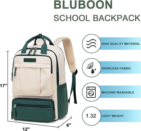 Bluboon Laptop Backpack for Women Waterproof Carry On Backpack Work Business Travel Bookbag Fashion College Schoolbag (Peacock blue) in Saudi Arabia