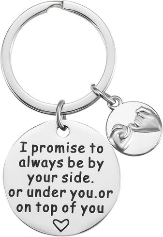 1pc Funny Friendship Keychain, Round Inspirational Gifts for Boyfriend Girlfriend I Love You Stainless Steel Couple Keyring for Him Her Husband Lovers Anniversary Birthday Valentines Christmas Gift in Saudi Arabia