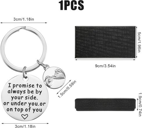 1pc Funny Friendship Keychain, Round Inspirational Gifts for Boyfriend Girlfriend I Love You Stainless Steel Couple Keyring for Him Her Husband Lovers Anniversary Birthday Valentines Christmas Gift in Saudi Arabia