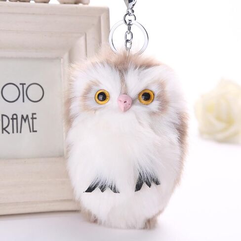 HXINFU Cute 6 inch Owl Plush Keychain Stuffed Animals Keyring Charm Handbag Pendant in Saudi Arabia