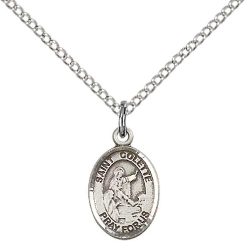 اف اي دومونت قلادة سانت كوليت من الفضة الاسترليني مع سلسلة خفيفة من الستانلس ستيل مقاس 18 انش راعي القديس فقدان الوالدين, ستانلس ستيل, ان ايه in Kuwait