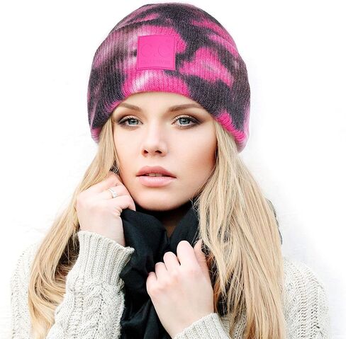 C.C Exclusive TIE DYE Soft Beanie Hat with Rubber Patch (HAT-7380) in Saudi Arabia