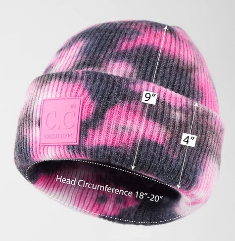C.C Exclusive TIE DYE Soft Beanie Hat with Rubber Patch (HAT-7380) in Saudi Arabia