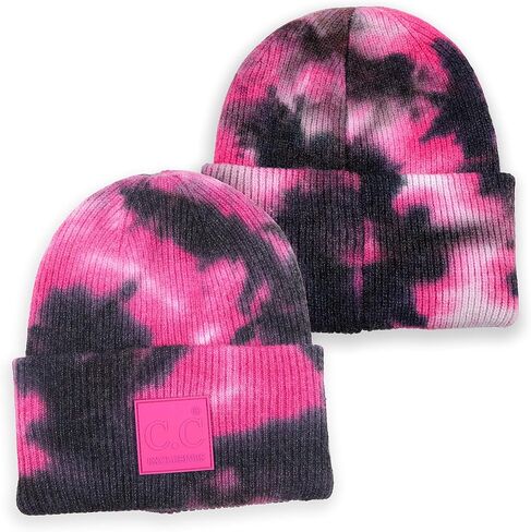 C.C Exclusive TIE DYE Soft Beanie Hat with Rubber Patch (HAT-7380) in Saudi Arabia