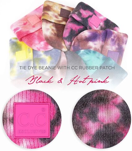 C.C Exclusive TIE DYE Soft Beanie Hat with Rubber Patch (HAT-7380) in Saudi Arabia