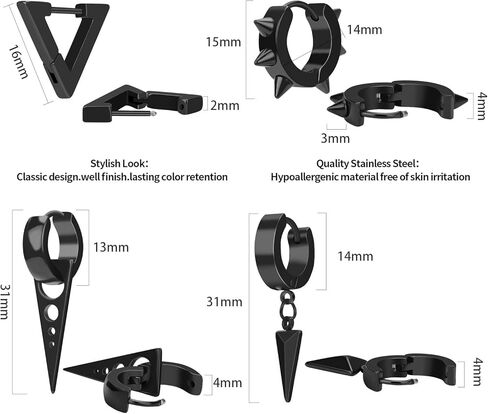 مثلث هوب الأقراط الفولاذ المقاوم للصدأ الشرير هجي هوب أقراط, معدن in Kuwait