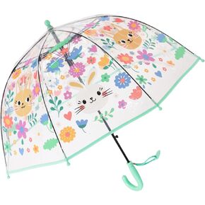 ThreeH Kids Clear Bubble Umbrella Auto Opened 8 Fiberglass Ribs with an Easy Grip Handle Transparent Dome Umbrella