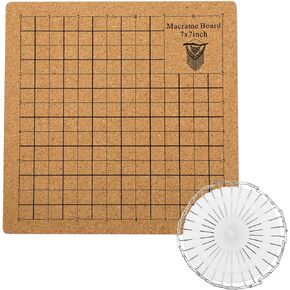 Macrame Board & Pins Kit, Double Sided Grid Board for Braiding with 30 T-Pins, Macrame Kit for Braiding Knotting String Bracelet Wigs