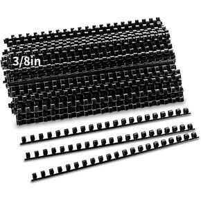 MAKEASY 100 Pack 19-Ring Letter Size Comb Binding Spines for LTR, Plastic Binding Combs, 5/16Inch Diameter, 40 Sheet Capacity, Black Binding Combs