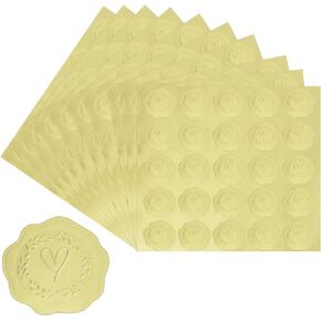 ملصقات مظاريف لأظرف الزفاف، 250 قطعة من ملصقات ختم المغلف على شكل قلب ذهبي، ملصقات أختام مغلف، ملحقات دعوة الزفاف، ملصقات ذهبية للأظرف in Kuwait