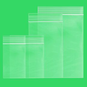 Assorted Clear Plastic Zip Bags - GPI 400 Pack - 2 mil, 4 Sizes, 2"x3", 3"x3", 3"x5", 4"x6", Strong & Durable Poly Baggies, Resealable Zip Top Lock for Jewelry, Storage, Packaging & Shipping.