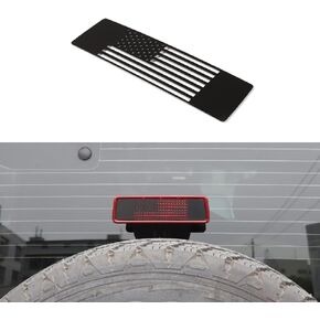 Linskip 3rd Brake Light Trim Compatible with Jeep Wrangler JK JKU 2007-2017 2/4Door, Tail Lamp Cover for Jeep Wrangler JK Exterior Accessories(Flag - Stainless)