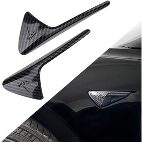 ROCCS Compatible with Tesla Model 3 Model Y Turn Signal Cover ABS Plastic Side Markers Side Camera Mirror Indicator Cover for 2019-2021, Glossy Black Cap, 2PCS in Kuwait