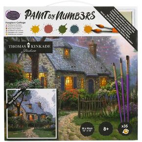 Craft Buddy Paint-by-Number 12" x 12" Canvas - Foxglove Cottage - Diamond Painting Kit for Ages 8 and up