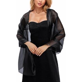 MUQU Women Shawls and Wraps for Evening Dresses Wedding Lightweight Sheer Crepe Pashmina Gifts