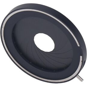 Adjustable Iris Aperture Diaphragm, 2mm to 44mm 16 Blades Iris Diaphragm, Manual Adjustable Aluminum Alloy Lightweight Diaphragm, Lens Accessories for Laboratory Microscope