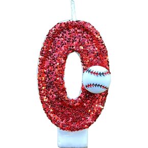 Baseball Birthday Number Candles for Cake Red Number Candle Baseball Cake Topper for Party Anniversary Decorations